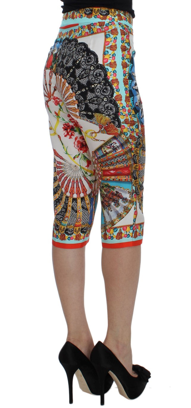 Multicolor Majolica Sicily Silk Pants