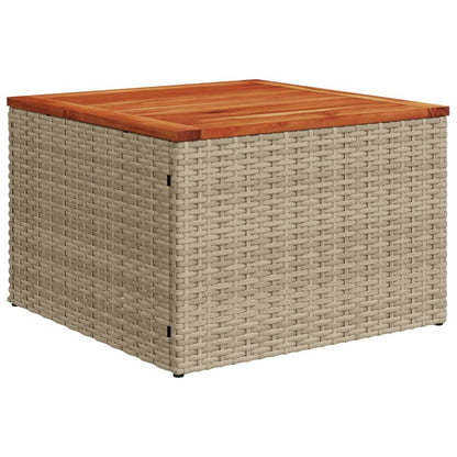 Garden Table Beige and Brown PE Rattan Small Durable