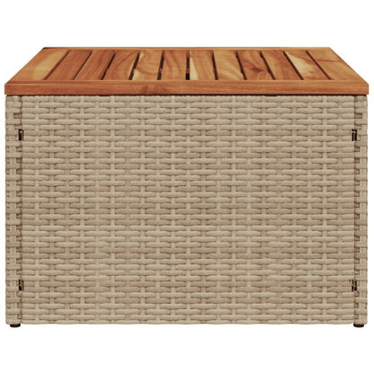 Garden Table Beige and Brown PE Rattan Small Durable