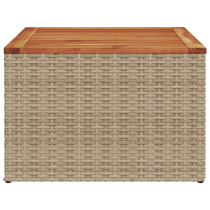 Garden Table Beige and Brown PE Rattan Small Durable