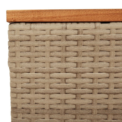 Garden Table Beige and Brown PE Rattan Small Durable