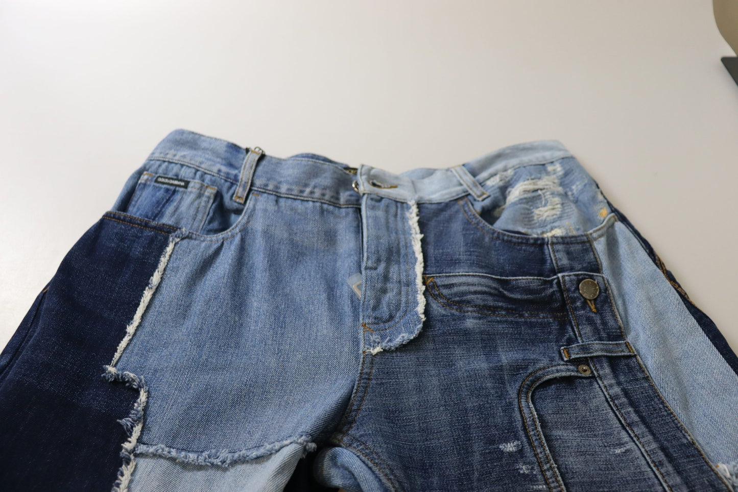 Multicolor Patchwork High Waist Denim Jeans