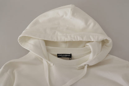 White Hoodie Pullover Embroidered Sweater