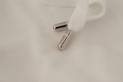 White Hoodie Pullover Embroidered Sweater