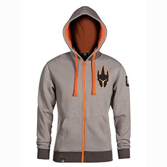 Overwatch Ultimate Reinhardt Light Grey Zip-Up Hoodie | X-Small