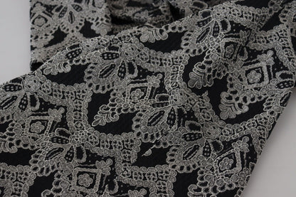 Black Gray Jacquard Sheath Bodycon Dress