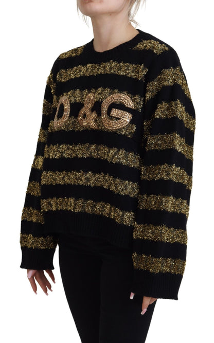 Black Gold D&G Crystal Cashmere Sweater
