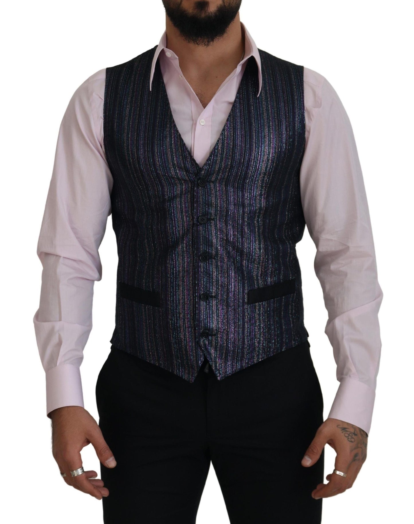 Multicolor Polyester Waistcoat Dress Formal Vest