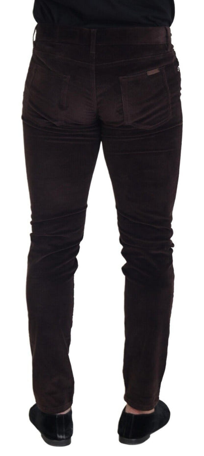 Brown Corduroy Men Casual Trouser Pants