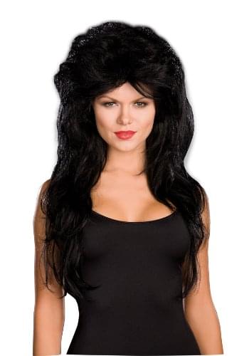 Sexy Black Rocker Costume Wig One Size