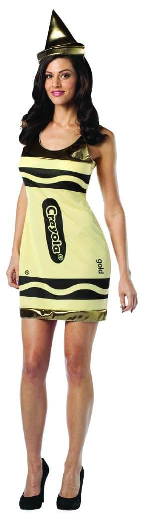 Crayola Gold Tank Costume Dress Adult 4-10