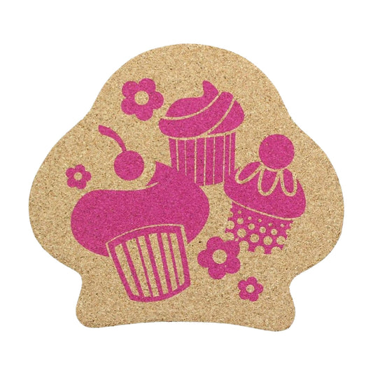 Single Retro Cork Drink Coaster - Cupcake Cluster