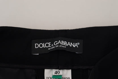 Black Tapered Women Wool Pants