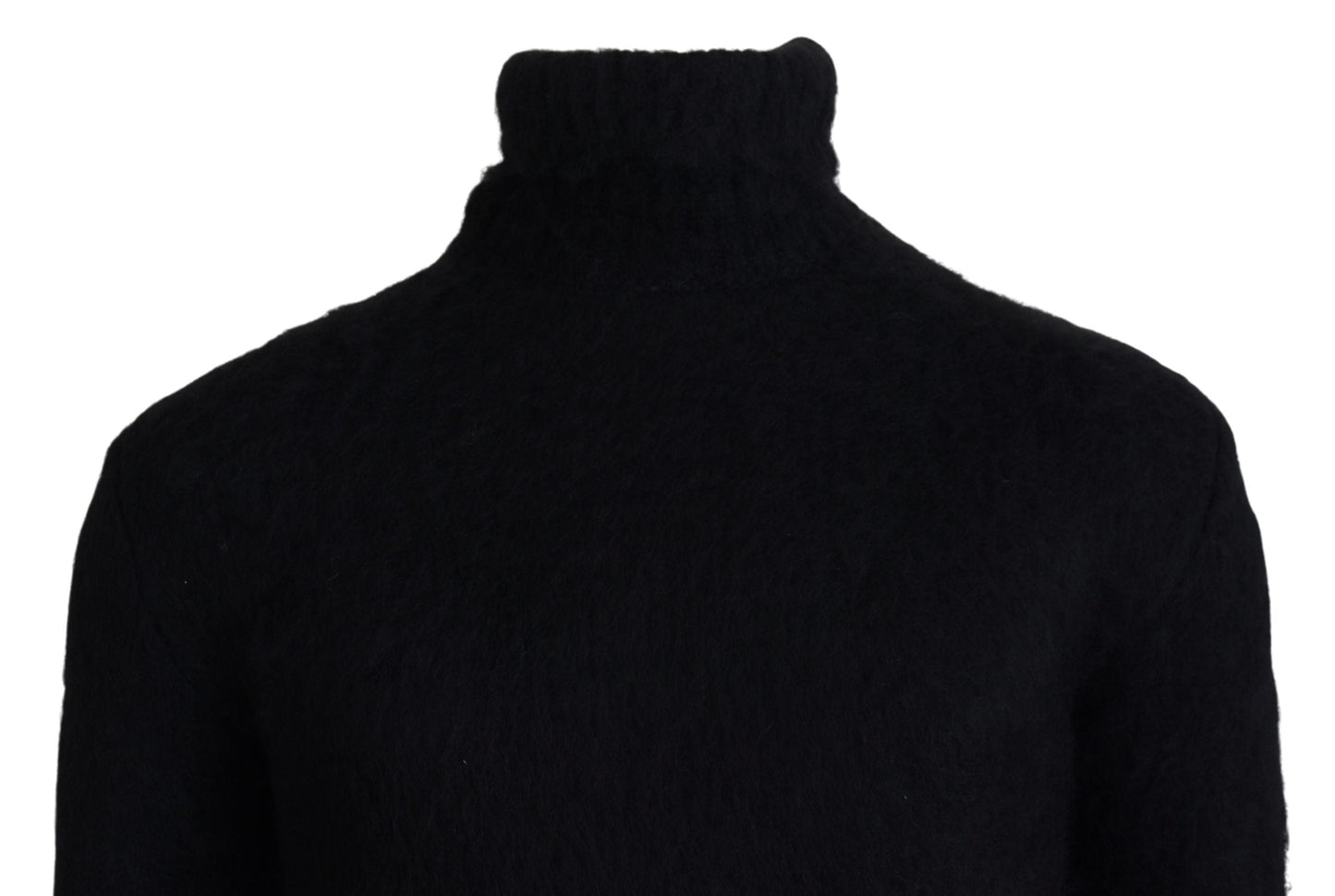 Black Gold Turtleneck Mohair Pullover Mens Sweater