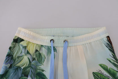 White Floral Printed Men Jogger Pants