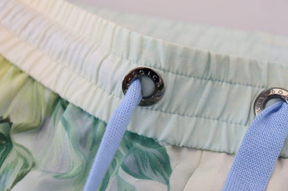 White Floral Printed Men Jogger Pants