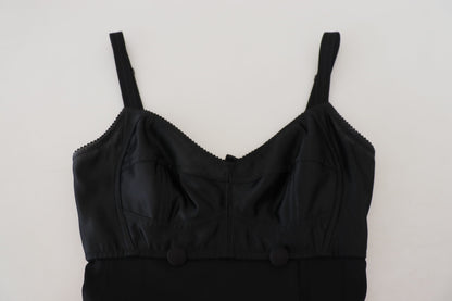 Black Fit Wool Stretch Sheath Mini Dress