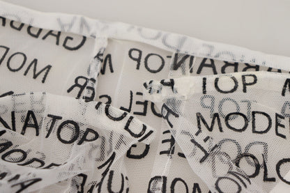 White Logo See Through A-line Mini Skirt