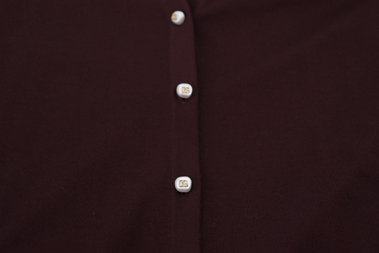 Maroon Wool Knit Deep V-neck Cardigan Sweater