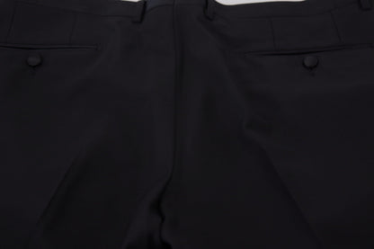 Black Dress Wool Silk Trouser Pants