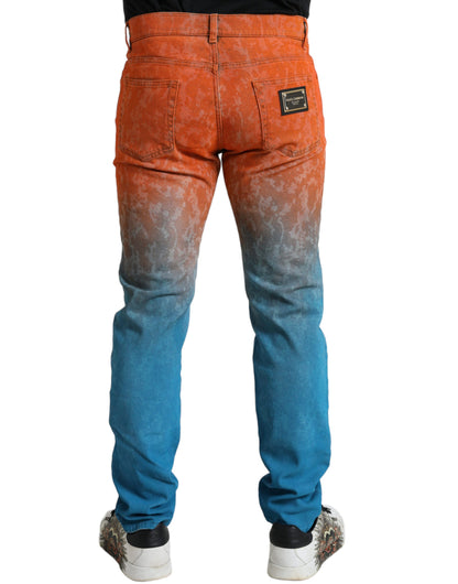 Multicolor Ombre Cotton Slim Fit Denim Jeans