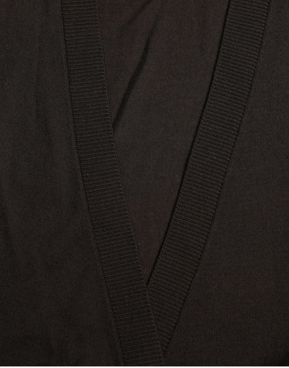 Black Wool V-neck Crossed Cardigan Sweater