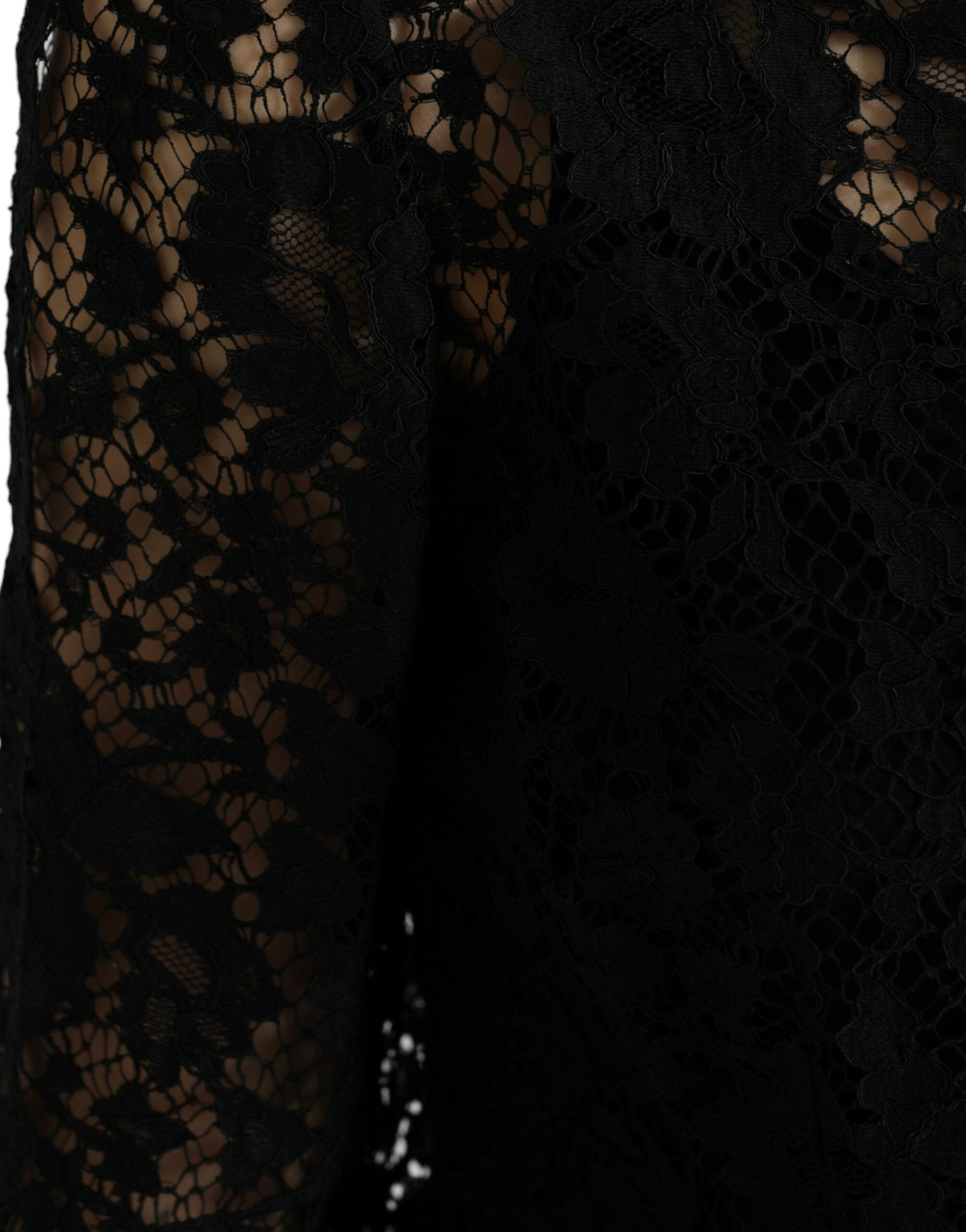 Black Floral Lace Long Sleeves Blouse Top