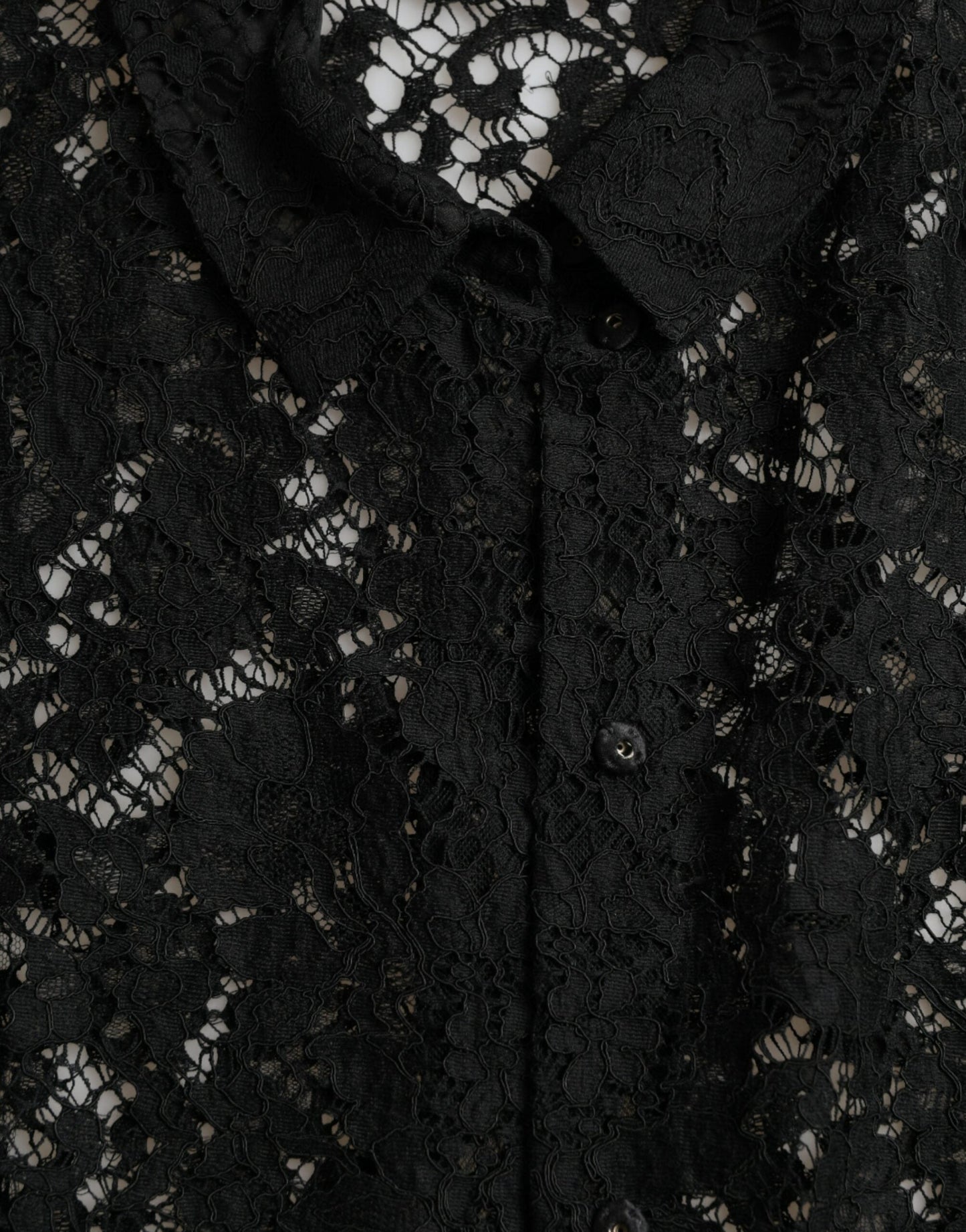 Black Floral Lace Long Sleeves Blouse Top