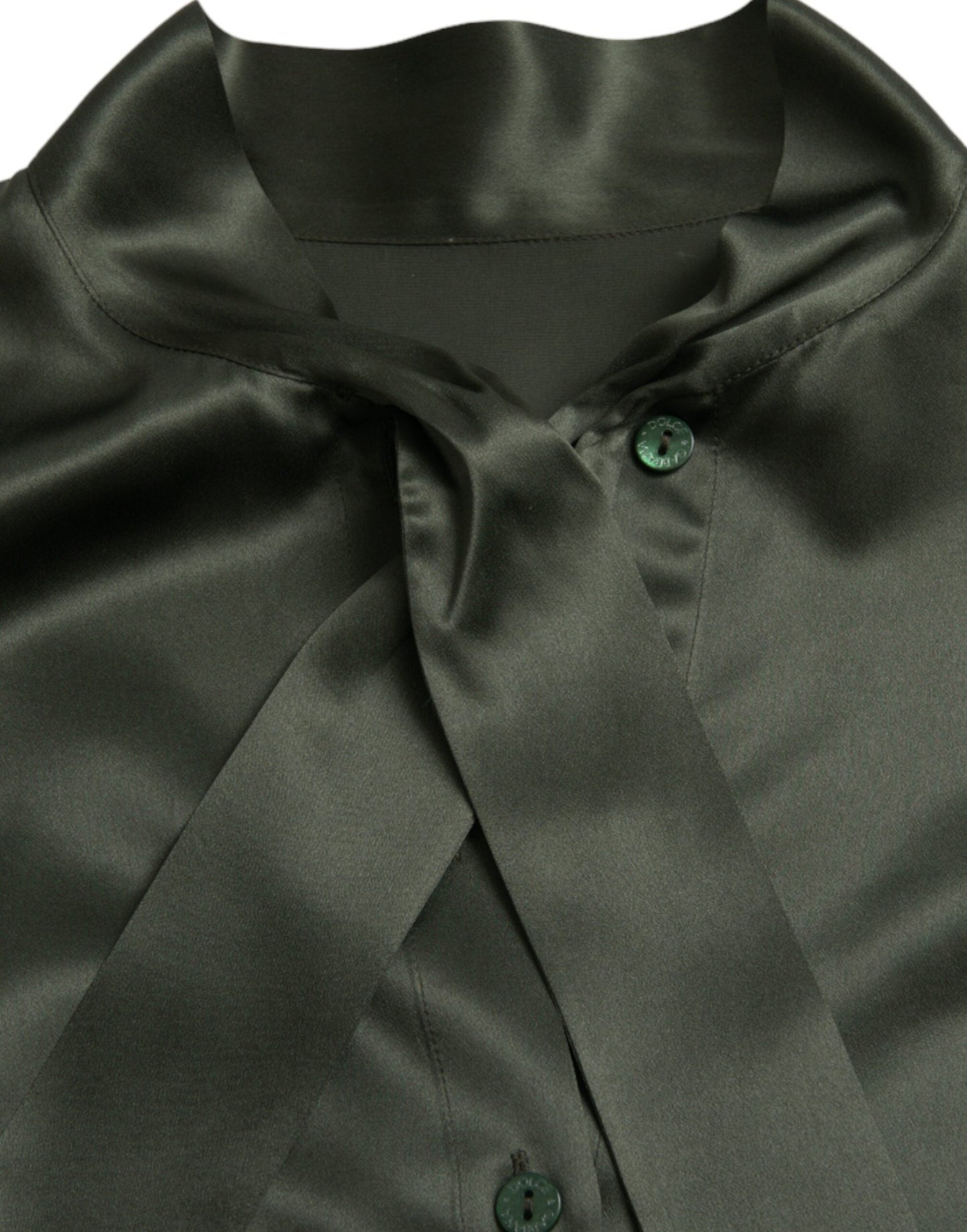 Gray Long Sleeves Ascot Collar Blouse Top