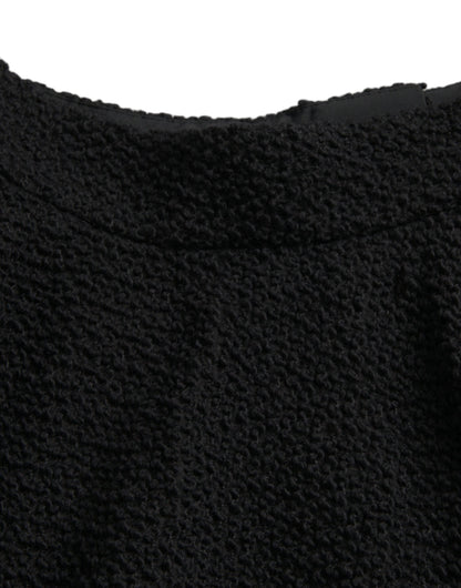 Black High Waist A-line Knee Length Skirt