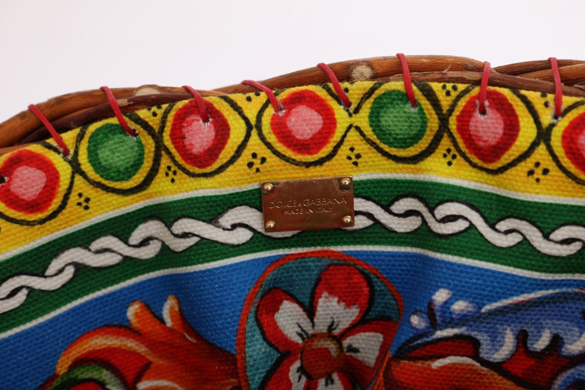 Multicolor AGNESE Straw Crystal  Pom Pom Bag