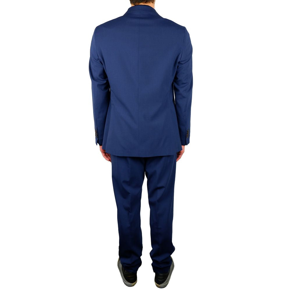Blue Wool Men Suit