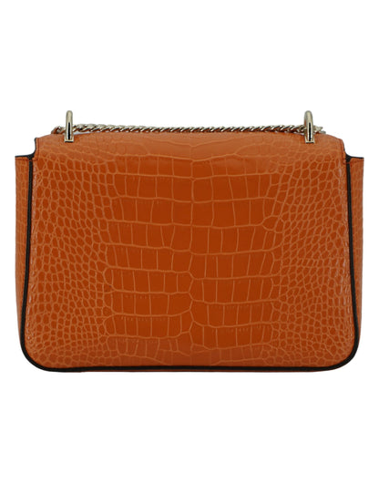Amber Orange Leather Shoulder Bag