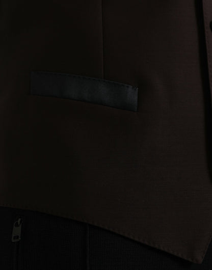 Brown Wool Waistcoat Dress Formal Vest
