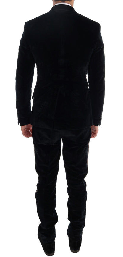 Blue Velvet Two Button Slim 3 Piece Suit