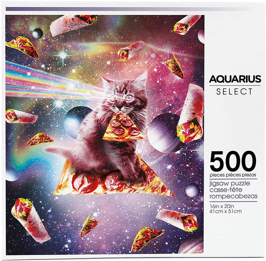 Random Galaxy Pizza Cat 500 Piece Jigsaw Puzzle