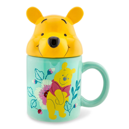 Disney Winnie the Pooh Ceramic Mug With Sculpted Topper | Holds 18 Ounces