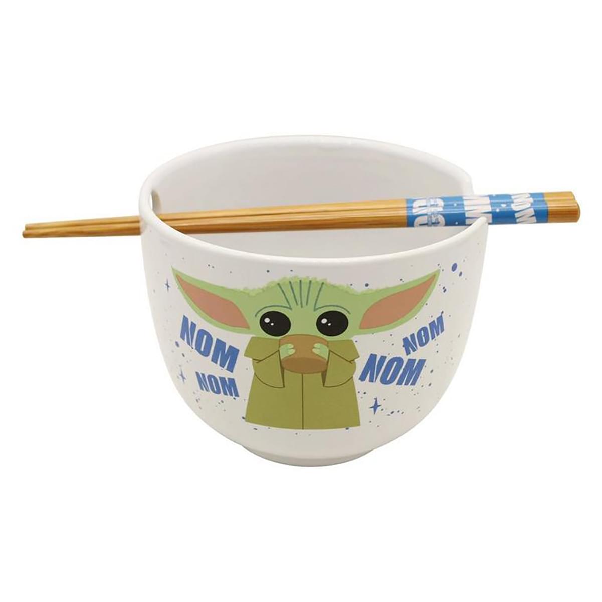 Star Wars: The Mandalorian Grogu "Nom Nom" 20-Ounce Ramen Bowl With Chopsticks