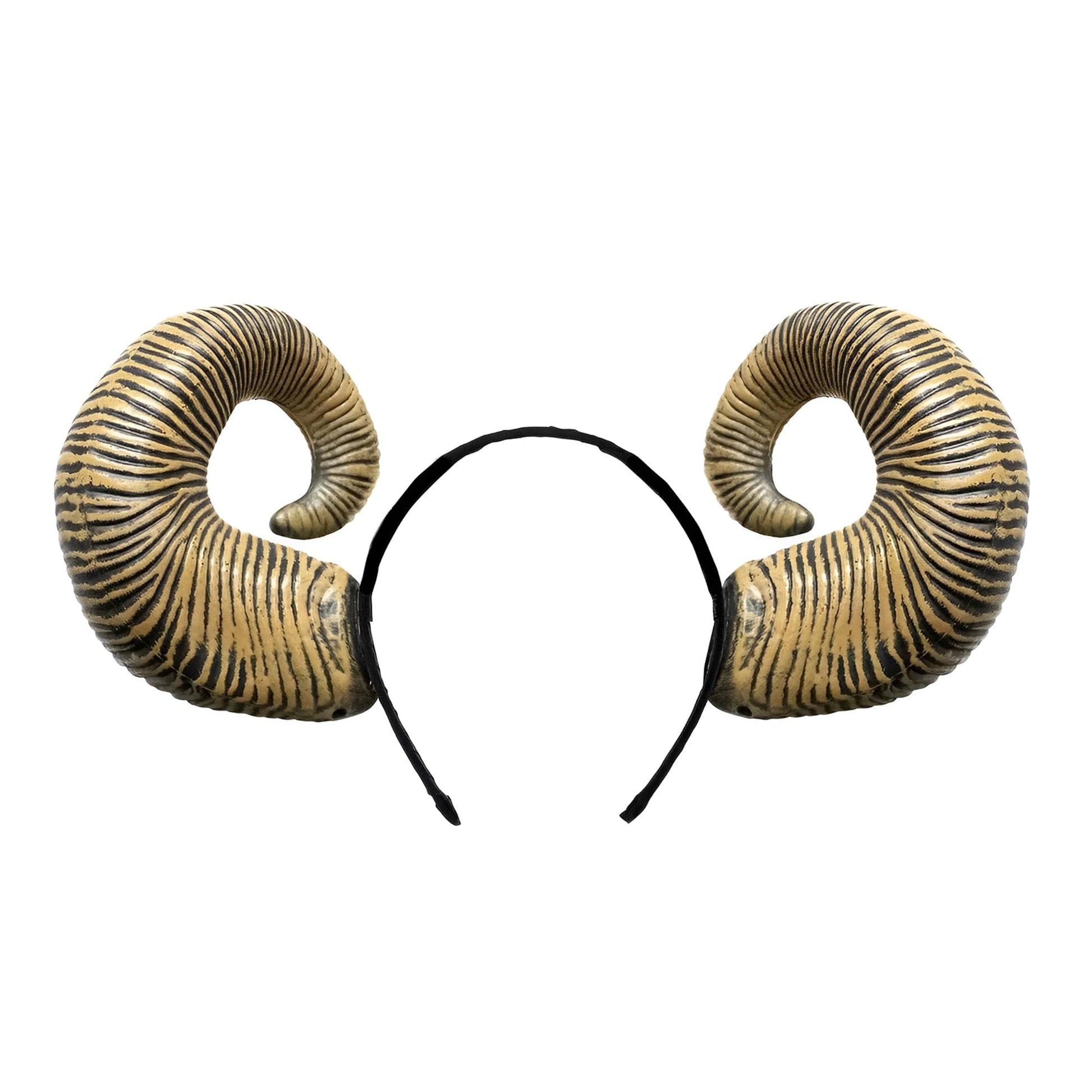 Brown Ram Horms Adult Costume Headband