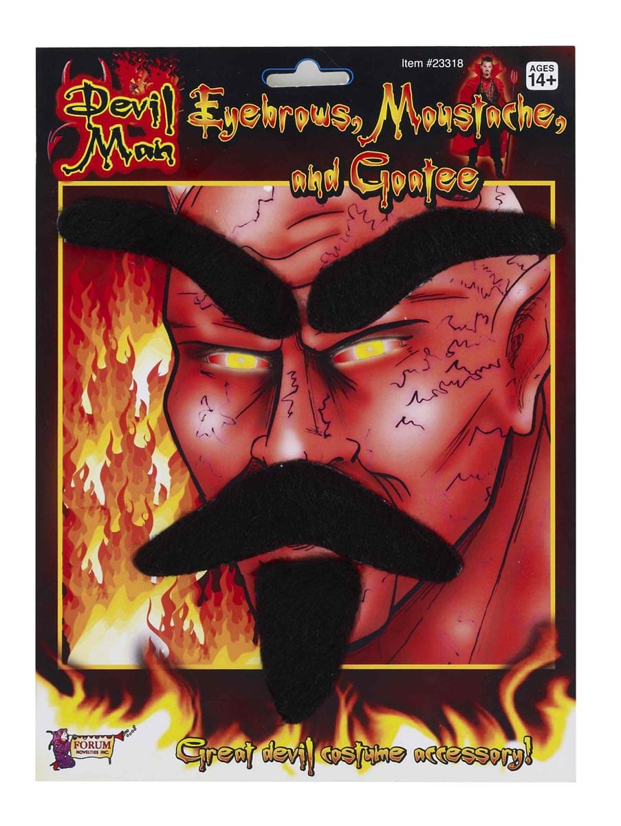 Devil Eyebrows, Moustache & Goatee Costume Accessory Set