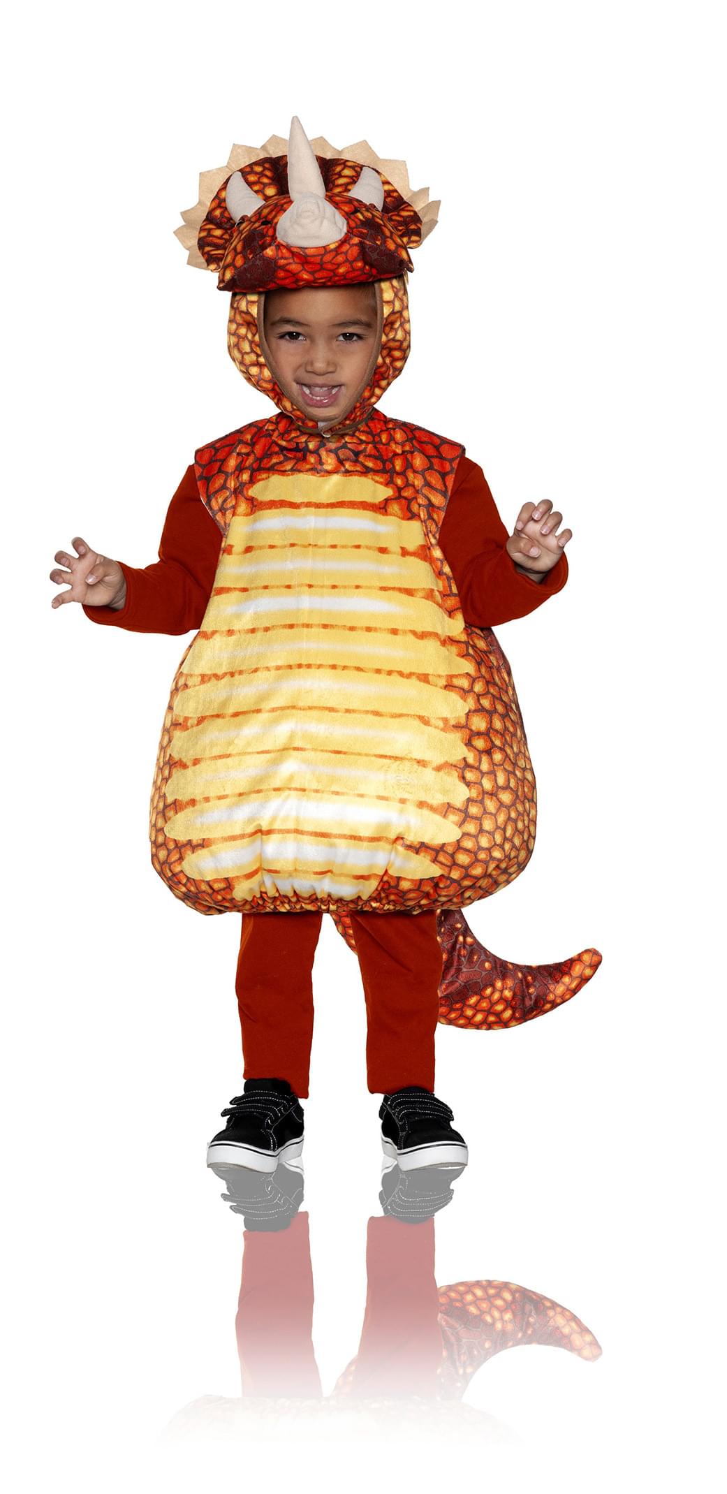 Red Triceratops Dinosaur Belly Babies Toddler Costume | Medium
