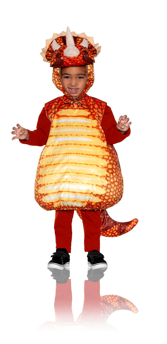 Red Triceratops Dinosaur Belly Babies Toddler Costume | Medium