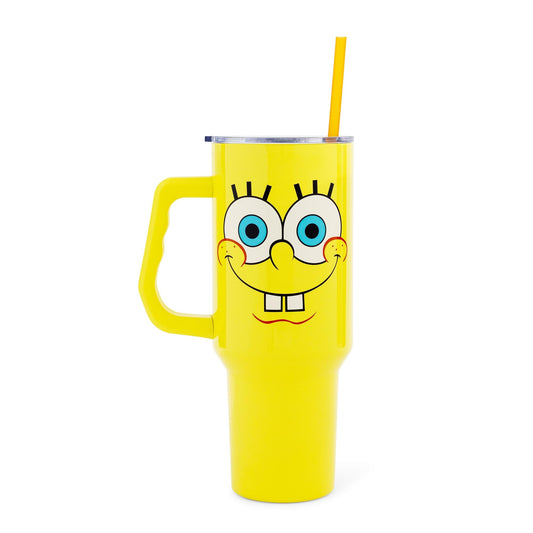 Nickelodeon SpongeBob SquarePants Face Stainless Steel Tumbler With Handle
