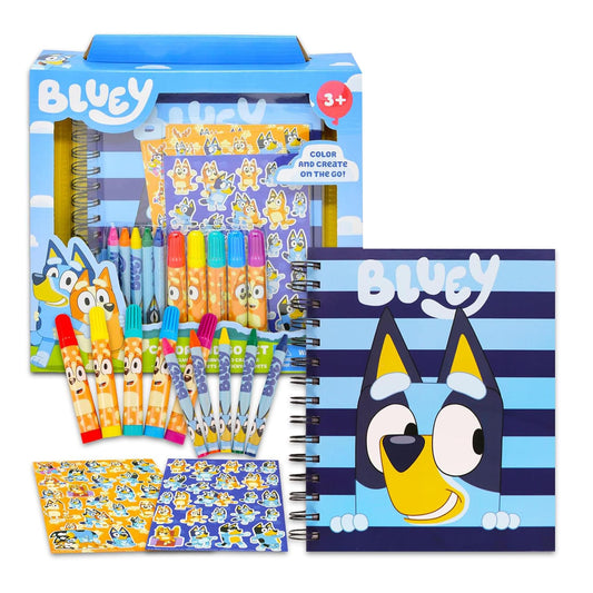 Bluey Art Set | Sketchbook, Crayons, Markers, More
