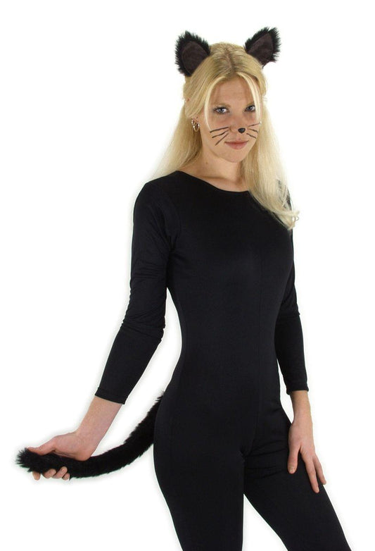 Cat Ears and Tail (Black) Kid and Adult Costume Kit Unisize