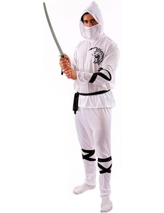 White Ninja Adult Costume, X-Large