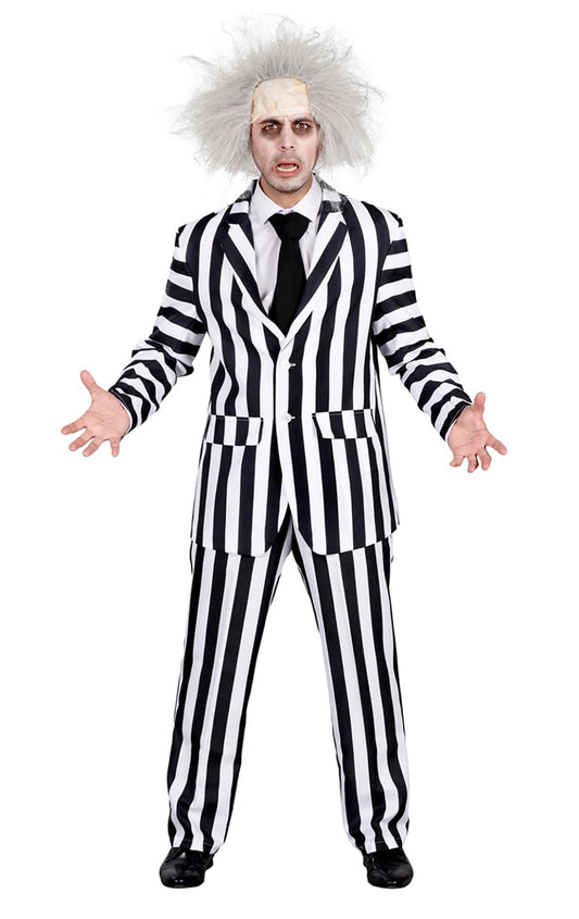 Black & White Striped Suit Adult Costume | X-Small