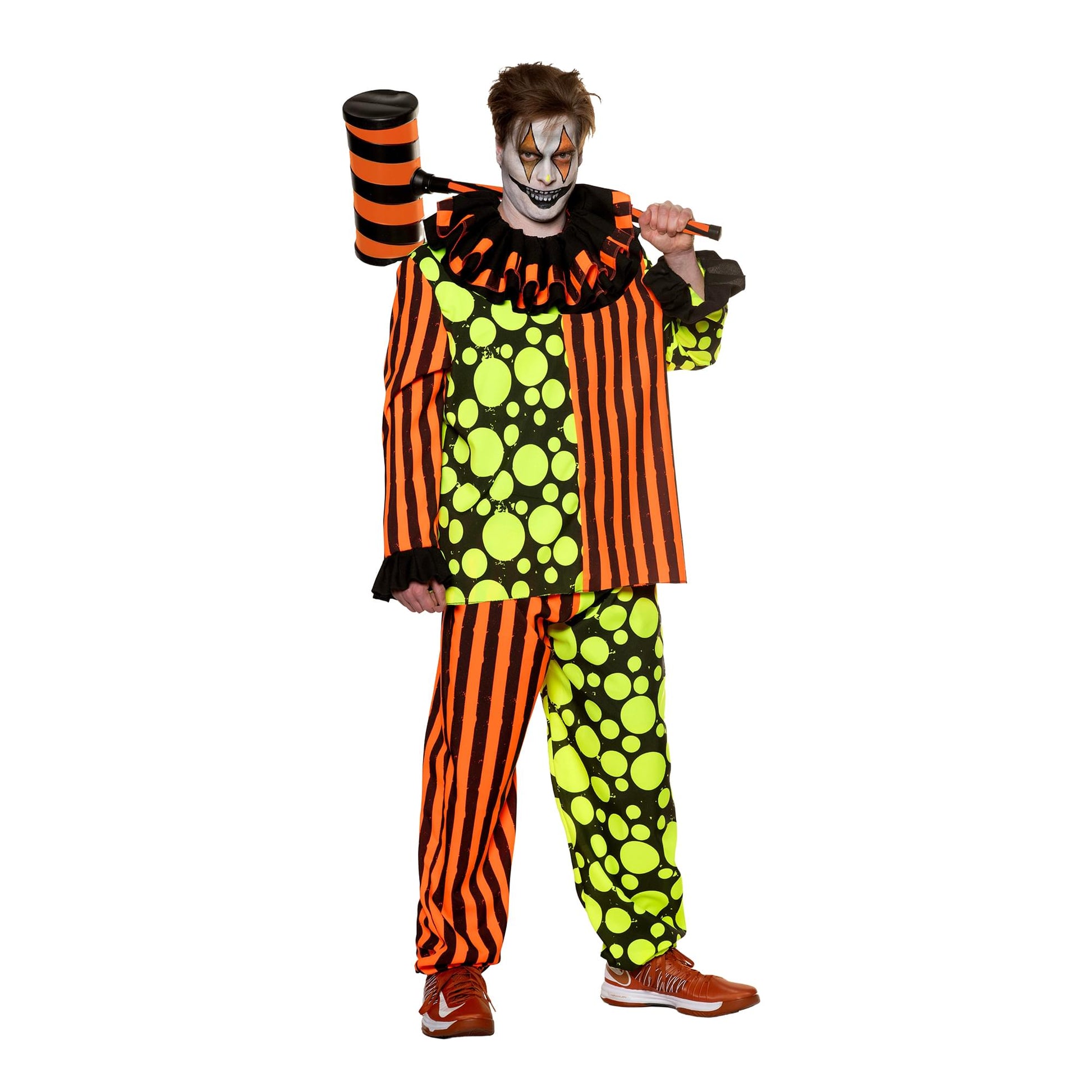 Neon Terror Blacklight Reactive Clown Adult Costume | XX-Large