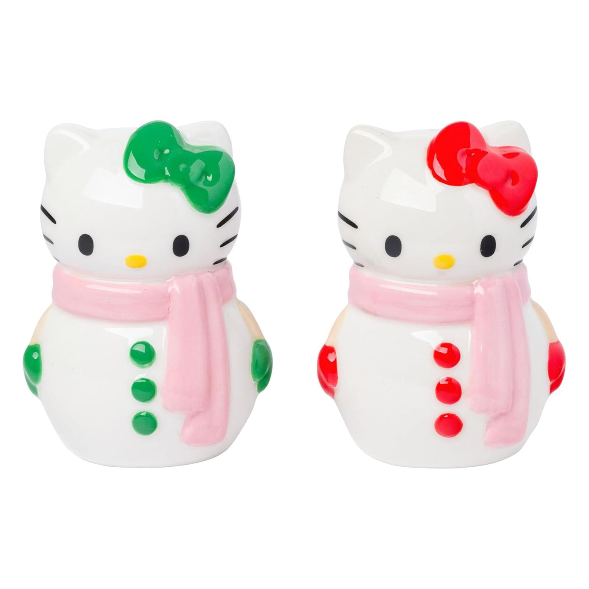 Sanrio Hello Kitty Snowman Ceramic Salt and Pepper Shaker Set