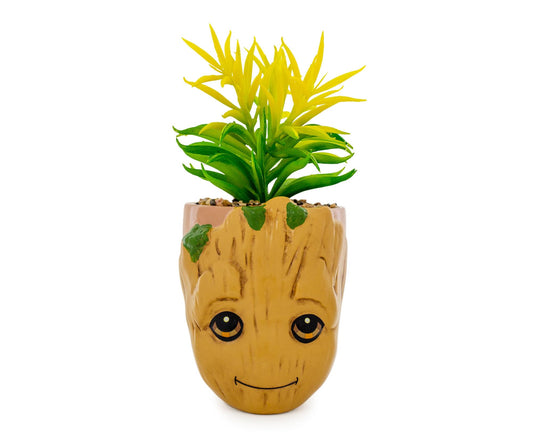 Marvel Guardians of the Galaxy Groot 4.8 x 4.25 x 7.6 Inch Ceramic Planter w/ Artificial Plant 